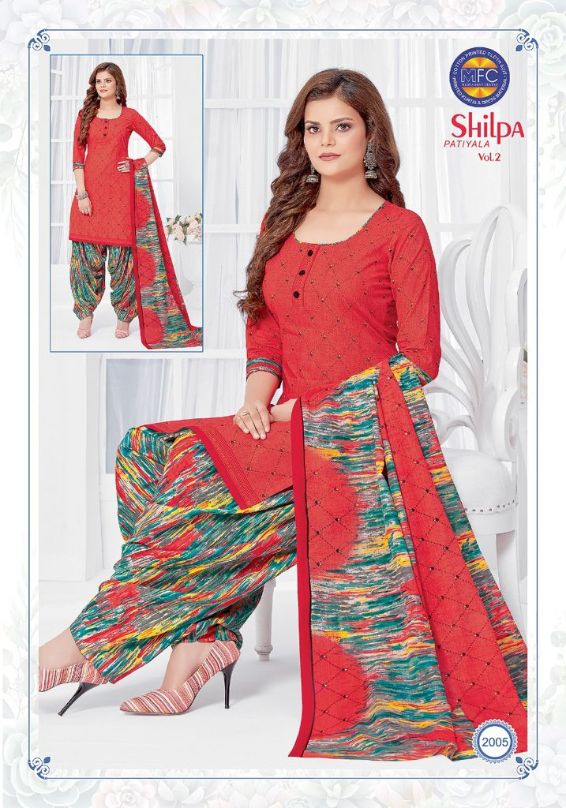 Mfc Shilpa Patiyala 2 Regular Wear Printed Cotton Ready Made Dress Collection